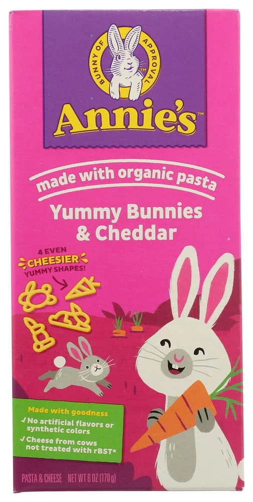 Entree, Macaroni & Cheese, Cheddar, Bunny-Shaped Pasta,12 - 6 OUNCE
