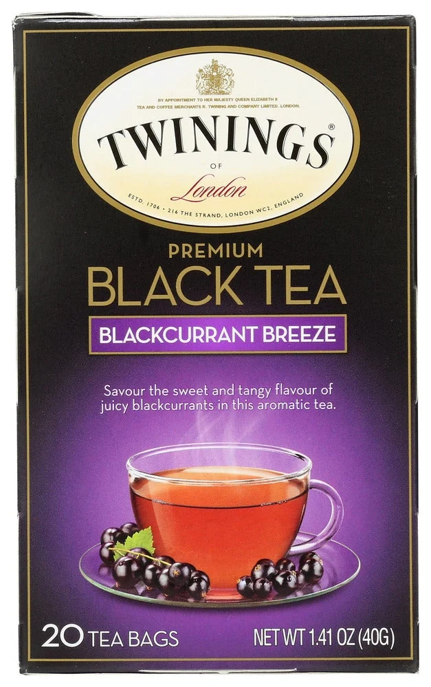 Tea, Black, Blackcurrant Breeze, Individually Wrapped with String,6 - 20 COUNT