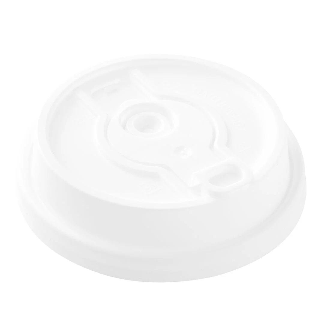 Lids, Straw Hole & Sip-Thru, Plastic, White, with Detachable Double Plug, for 8/12/16/20 Ounce Hot Cups,1 - 500 COUNT