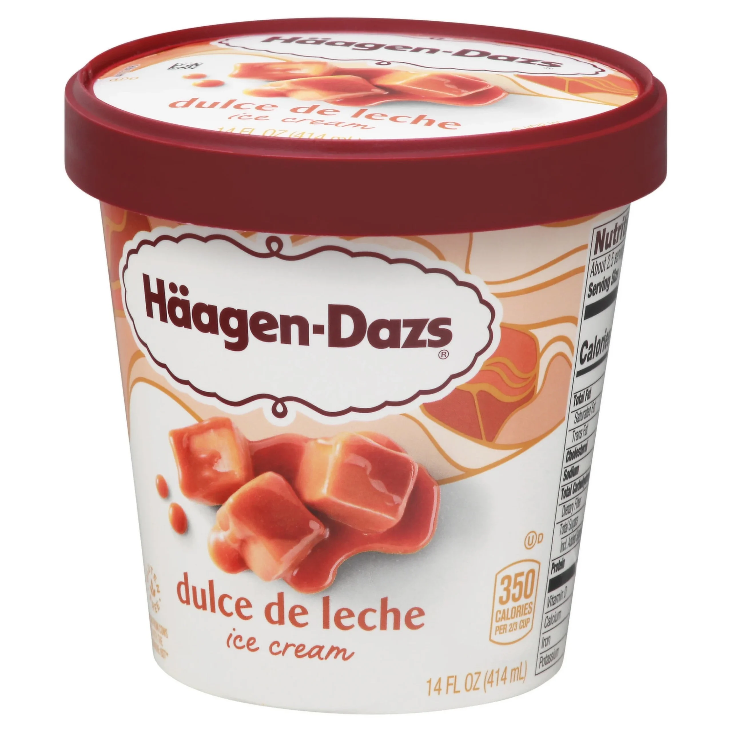 Ice Cream, Hard Serve, Dulce de Leche, Frozen,8 - 14 FLUID