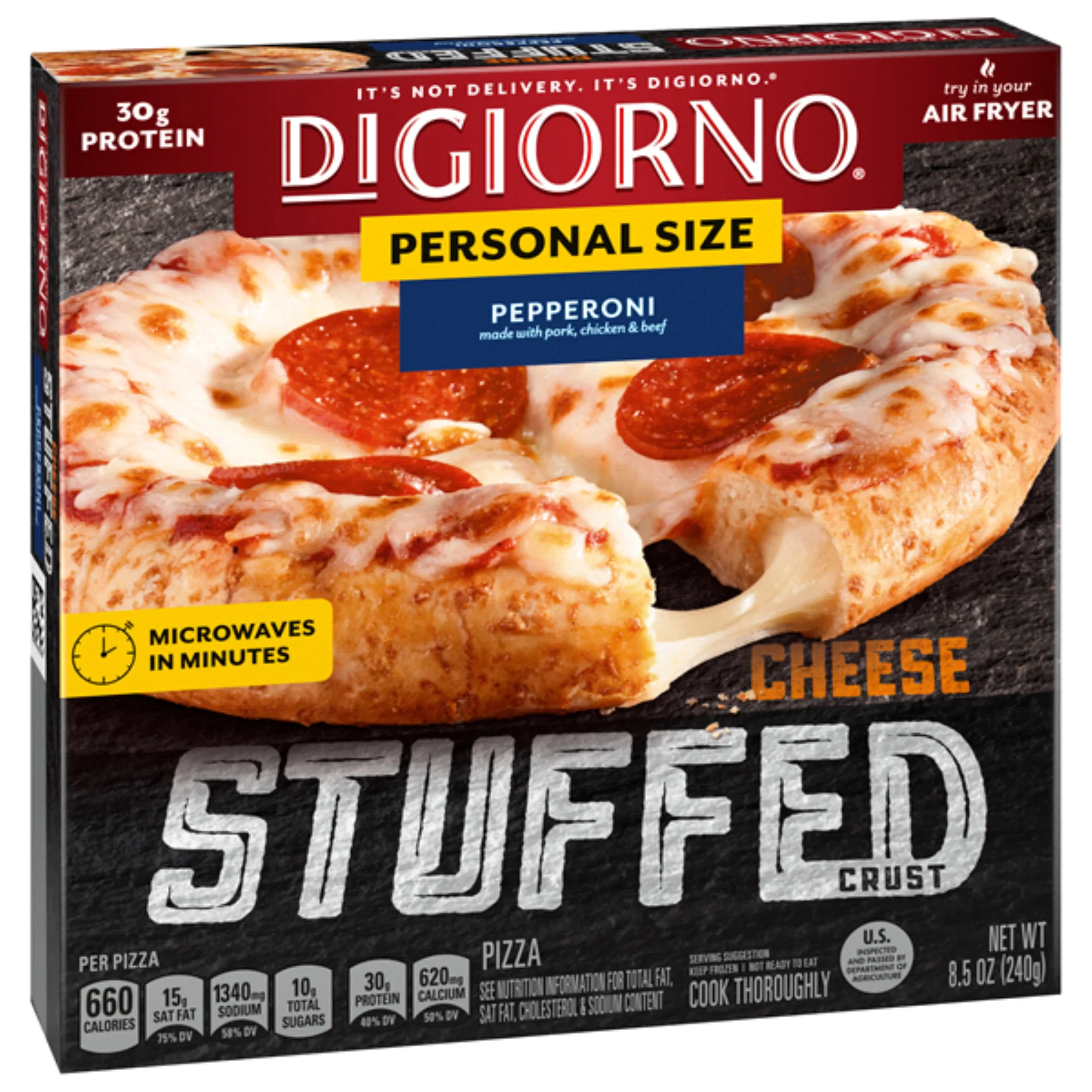 Pizza, Cheese Stuffed Crust, Pepperoni Pizza,10 - 8.5 OUNCE