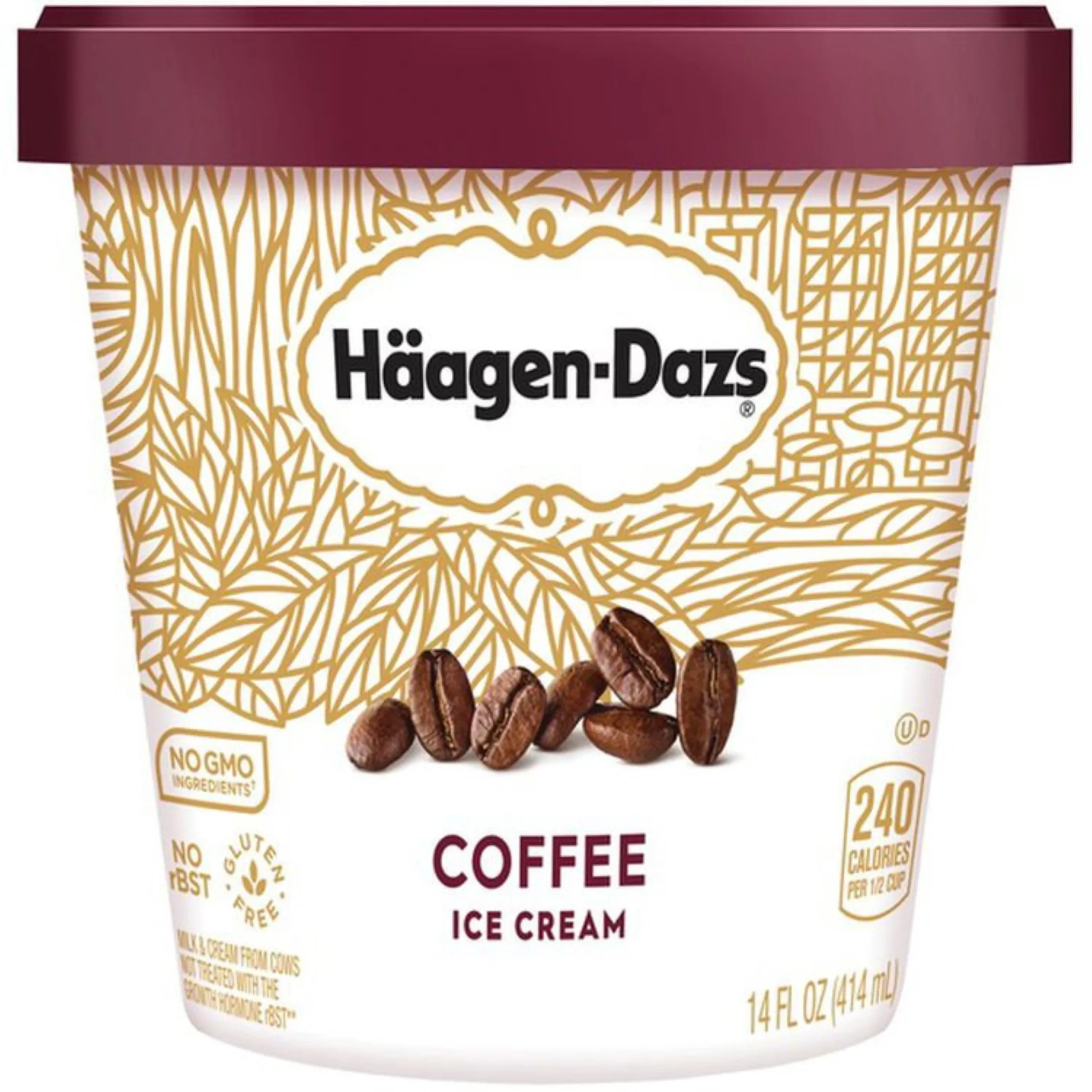 Ice Cream, Hard Serve, Coffee, Frozen,8 - 14 FLUID
