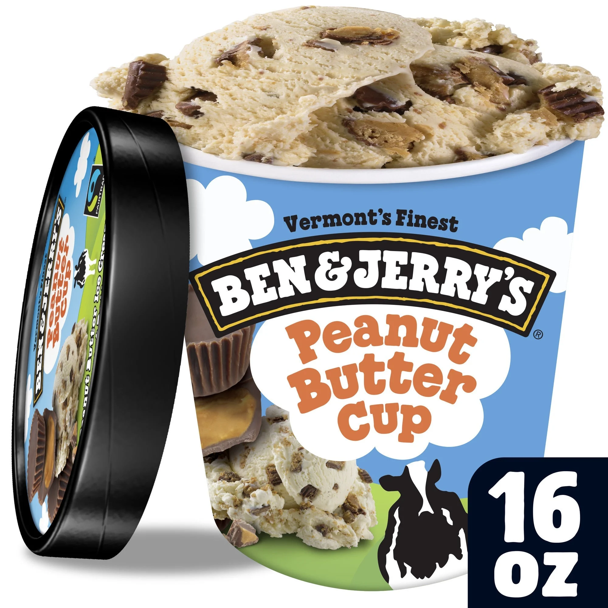 Ice Cream, Hard Serve, Peanut Butter Cup, Frozen,8 - 16 OUNCE
