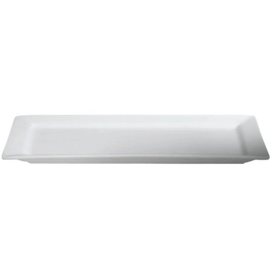 Platters, 14 x 7 Inch, Narrow Rim, White, Porcelain, Rectangular,6 - 2 COUNT