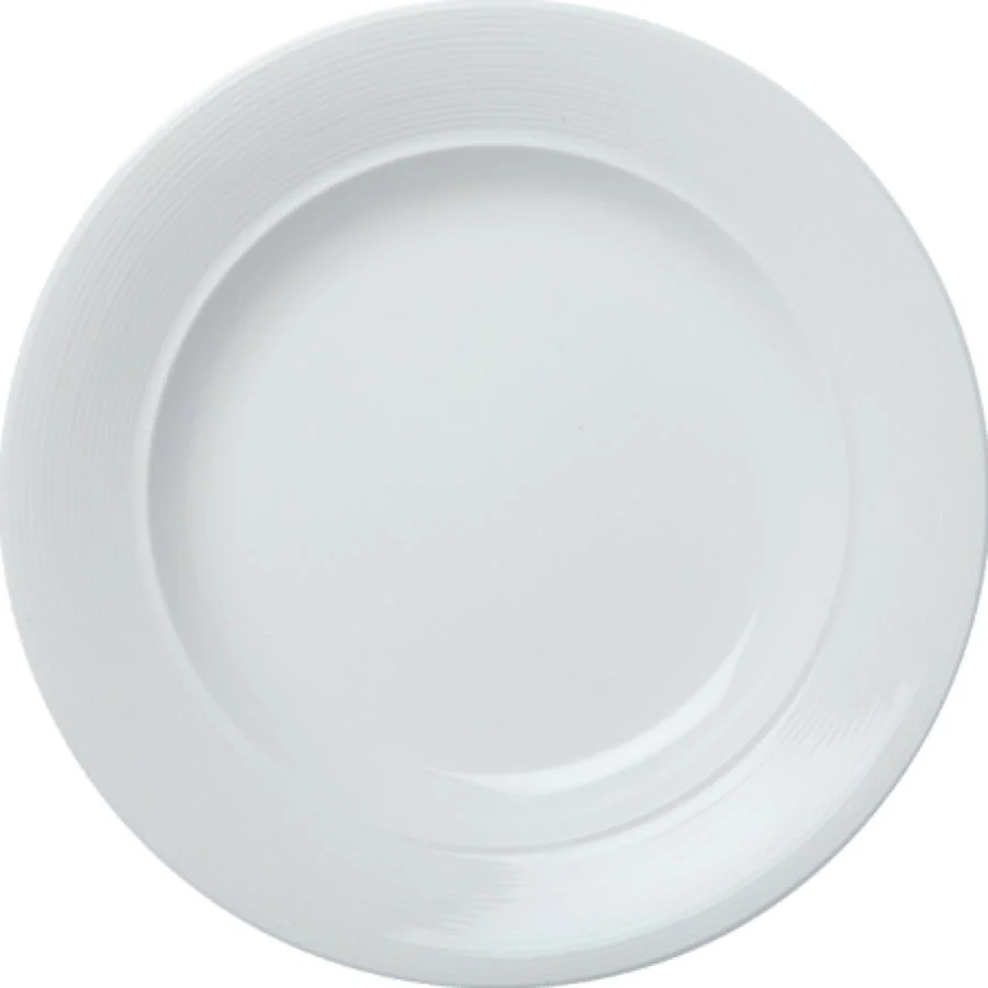 Plates, 10.25 Inch, Mid Rim, White, Porcelain, Embossed,6 - 4 COUNT