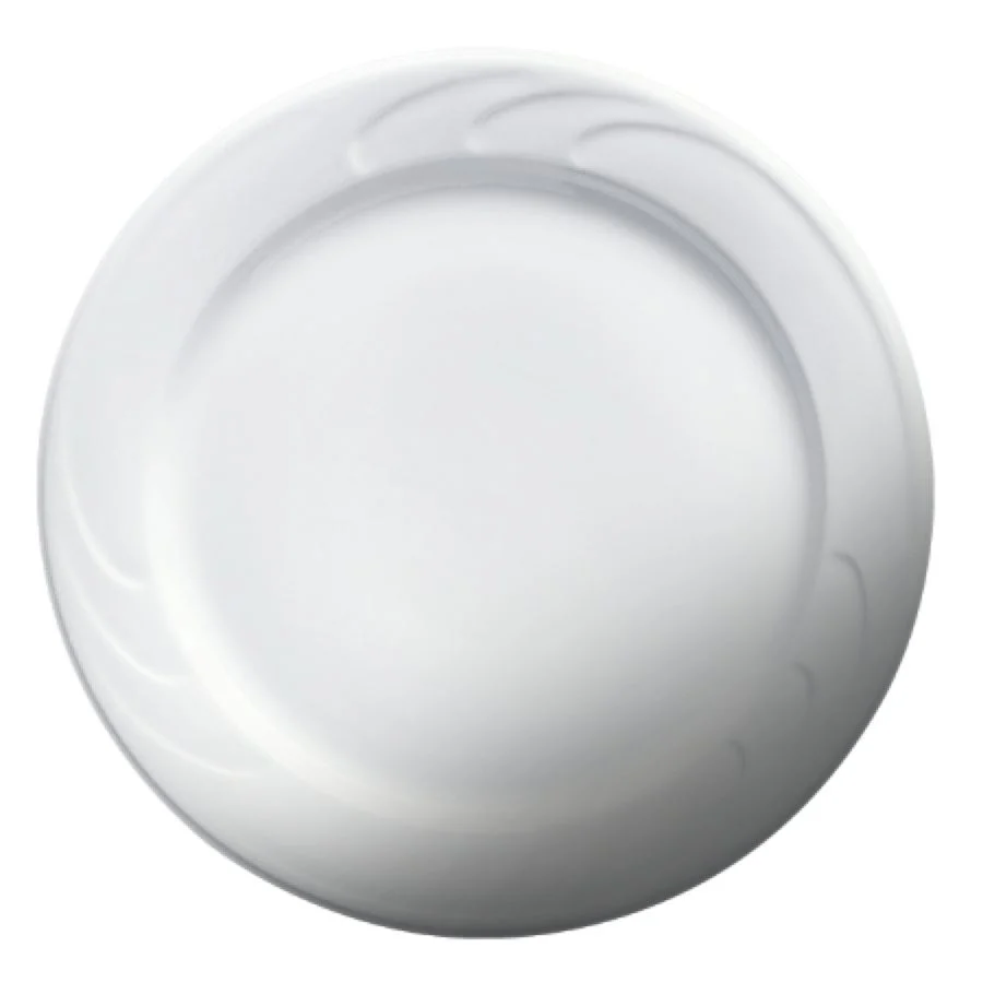 Plates, 6.38 Inch, Mid Rim, White, Porcelain, Embossed,12 - 6 COUNT