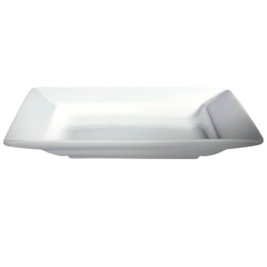 Plates, Soup, 10 Inch, White, Porcelain, Square,6 - 2 COUNT