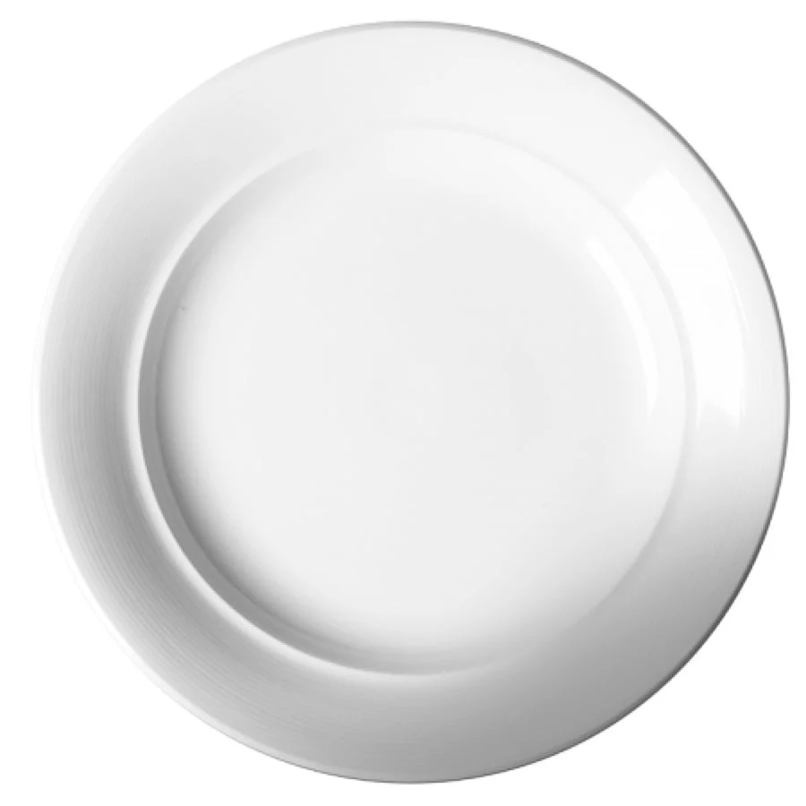 Plates, Soup, 10.50 Inch, White, Porcelain,4 - 3 COUNT