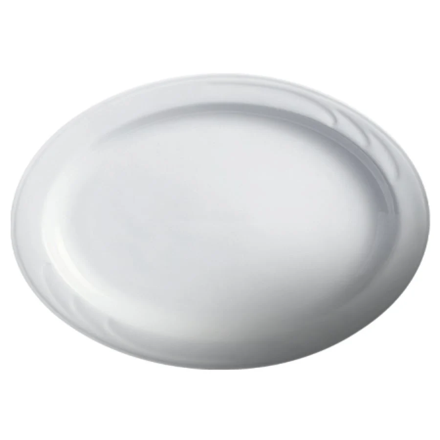Platters, 13.38 Inch, White, Porcelain, Oval,6 - 2 COUNT