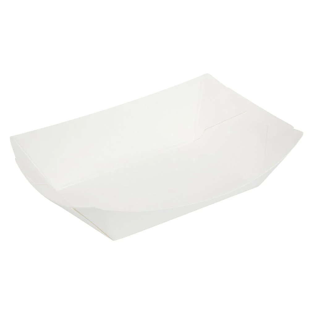 Trays, 3 x 2 x 1 Inch, Paper, White, Boat,1 - 400 COUNT