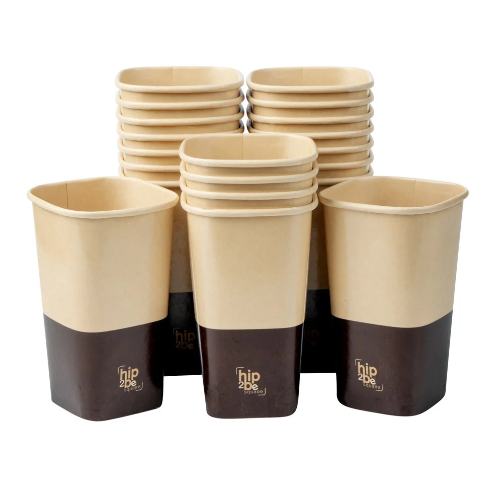 Cups, Hot & Cold, 16 Ounce, Paper, Kraft & Brown, Single Wall, 3.25 x 3.25 x 5.5 Inch,1 - 500 COUNT
