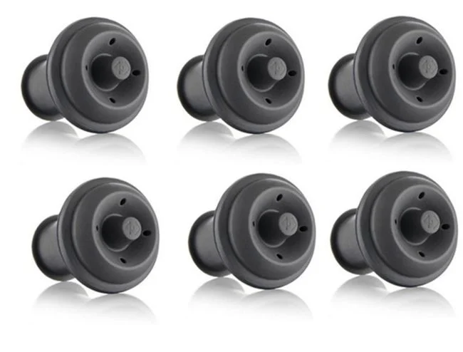 Stoppers, Wine Bottle, Rubber, Grey,6 - 6 COUNT