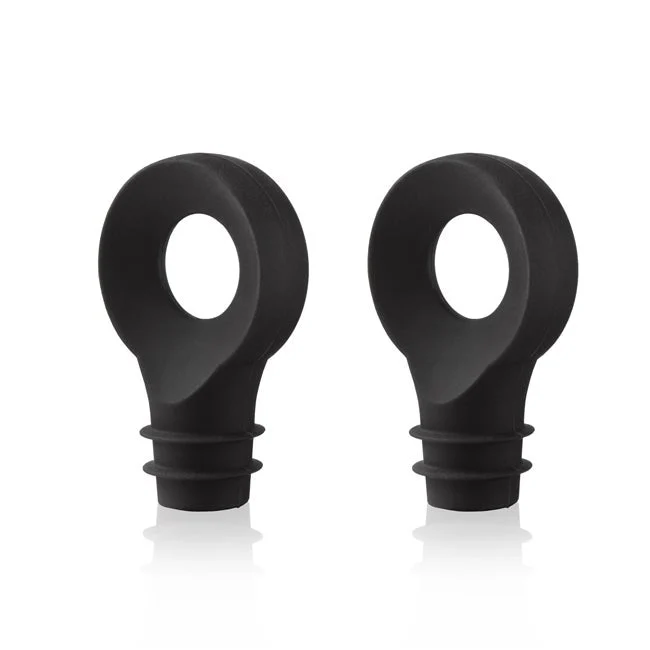 Stoppers, Wine Bottle, Rubber, Black,6 - 2 COUNT