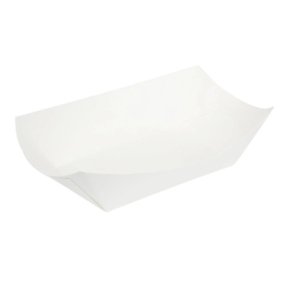 Trays, 5.5 x 3.5 x 2 Inch, Paper, White, Boat,1 - 200 COUNT