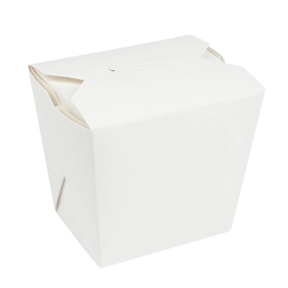 Containers, Noodle Take-Out, 16 Ounce, Paper, White, Square, 3.5 x 3 x 3.25 Inch,1 - 25 COUNT