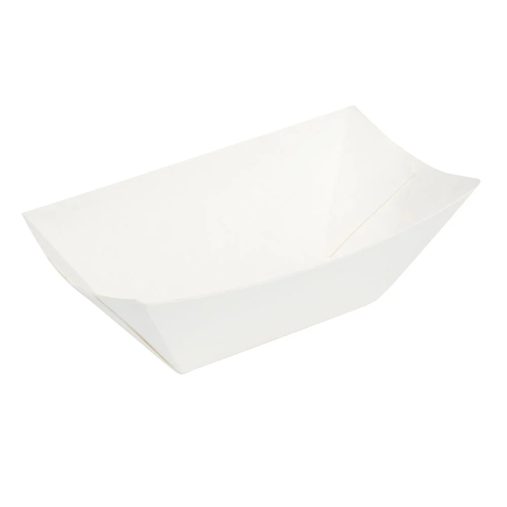 Trays, 2 x 0.75 x 1.25 Inch, Paper, White, Boat,1 - 50 COUNT
