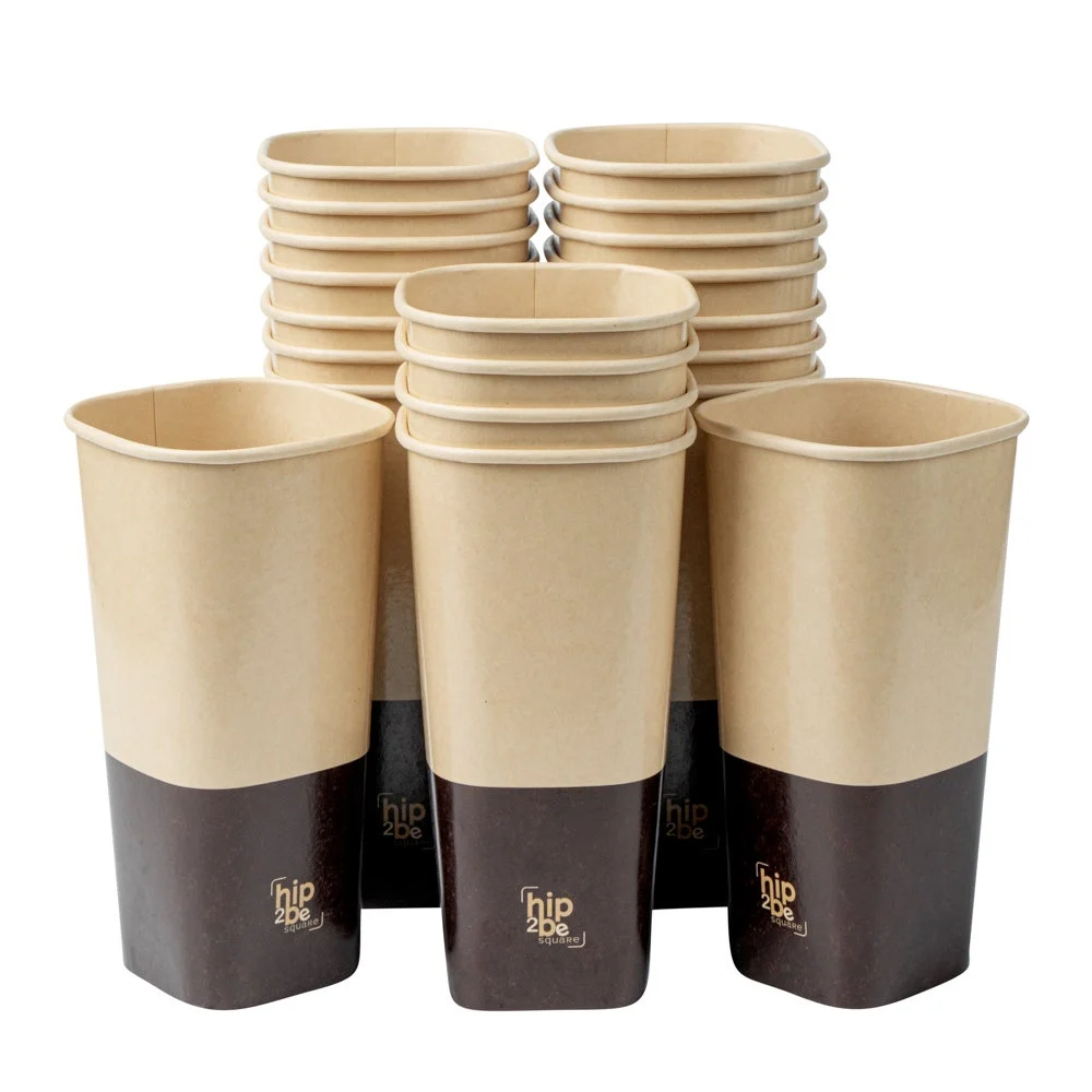Cups, Hot & Cold, 22 Ounce, Paper, Kraft & Brown, Single Wall, 3.25 x 3.25 x 6.75 Inch,1 - 500 COUNT