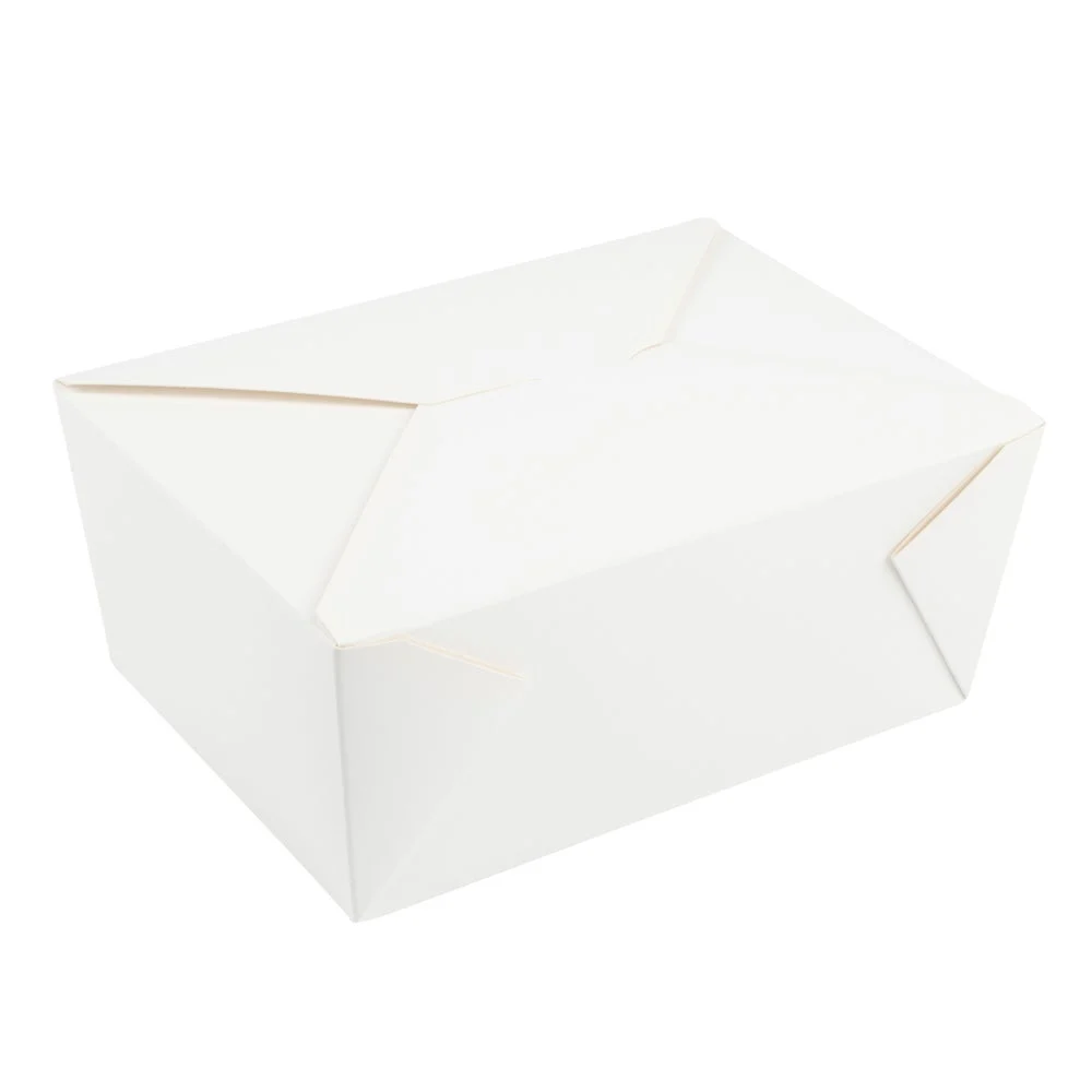 Containers, Take-Out, 98 Ounce, Paper, White, Rectangular, 8.5 x 6.25 x 3.5 Inch,1 - 50 COUNT