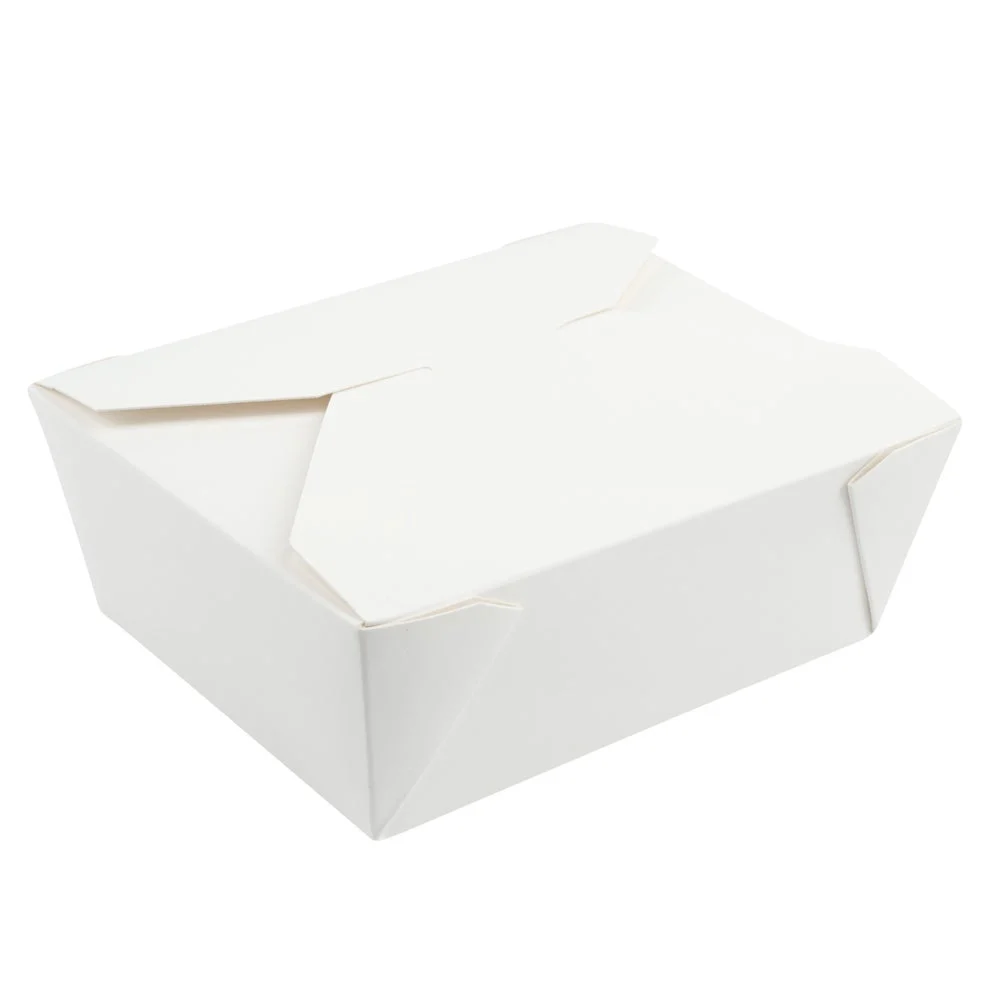 Containers, Take-Out, 45 Ounce, Paper, White, Rectangular, 6.75 x 5.5 x 2.5 Inch,1 - 50 COUNT