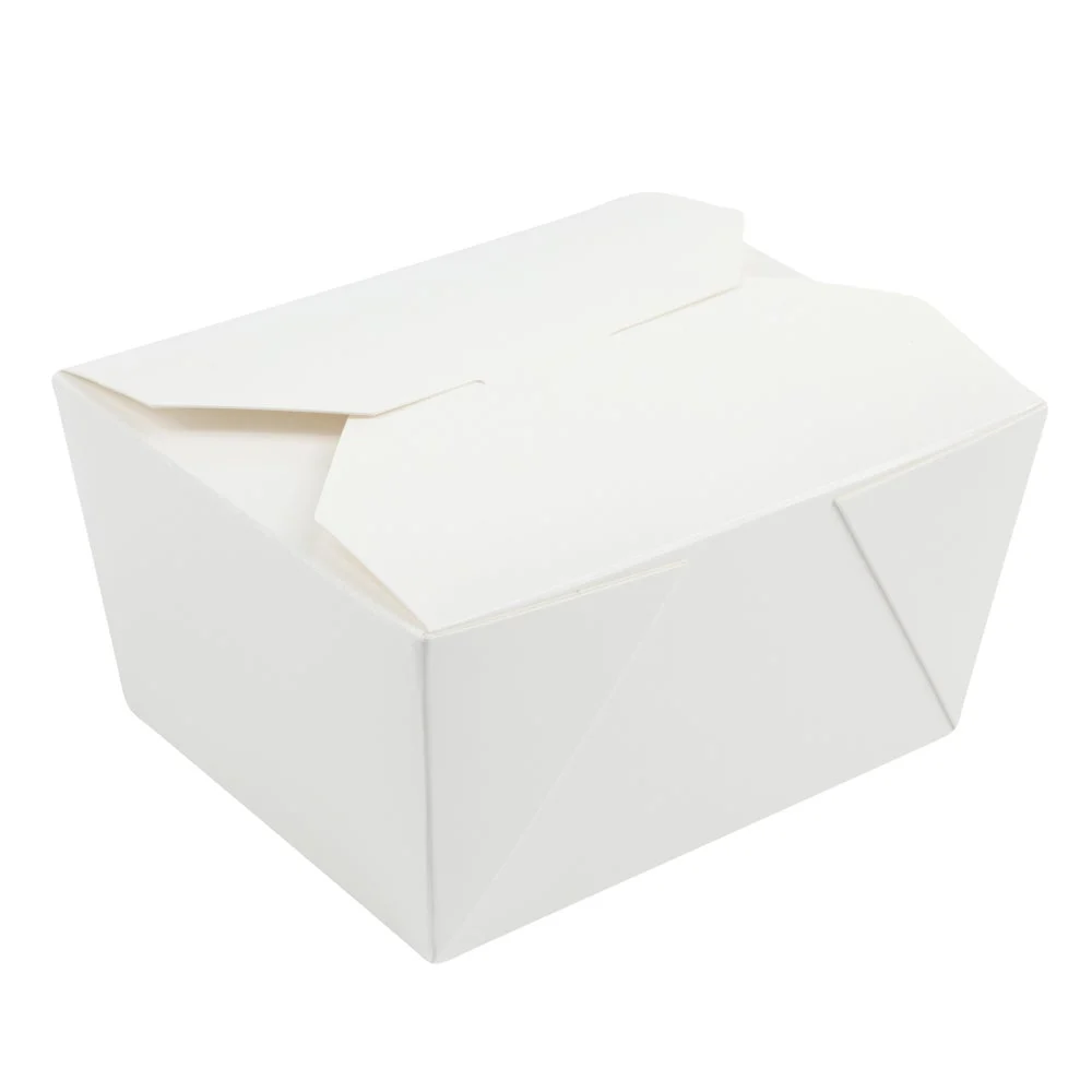 Containers, Take-Out, 30 Ounce, Paper, White, Rectangular, 5 x 4 x 2.5 Inch,1 - 50 COUNT