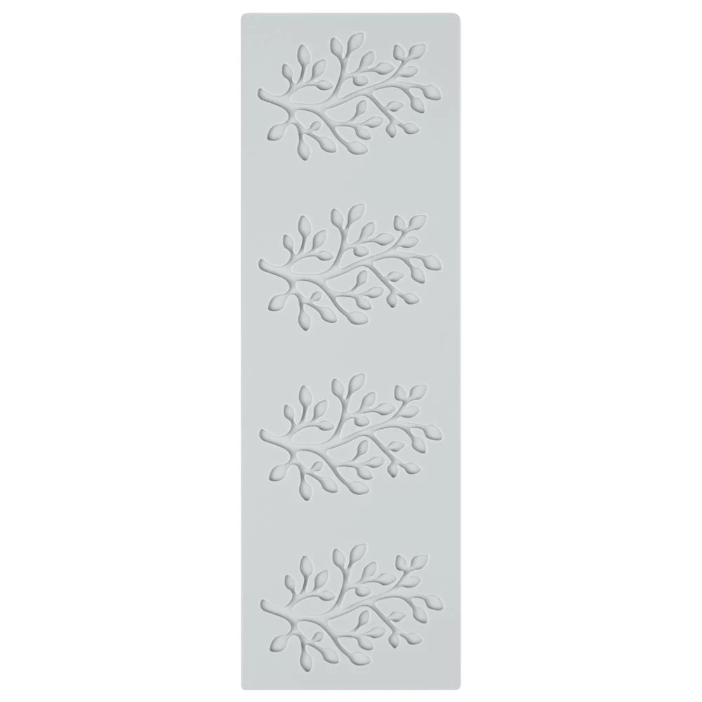 Mats, Fondant Impression, Branch with Leaves, Silicone, Gray,1 - 1 EACH