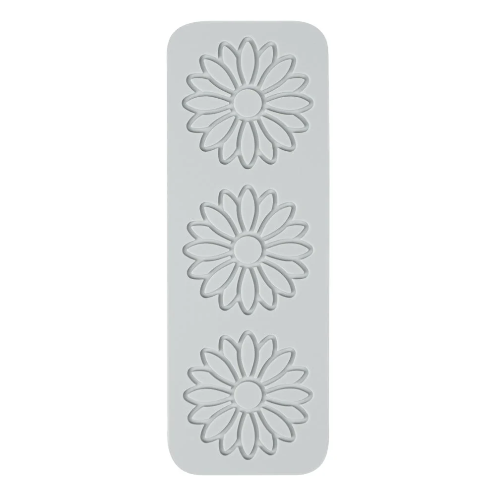 Mat, Fondant Impression, 8.90 x 3.20 Inch, Flower, Silicone, Gray,1 - 1 EACH