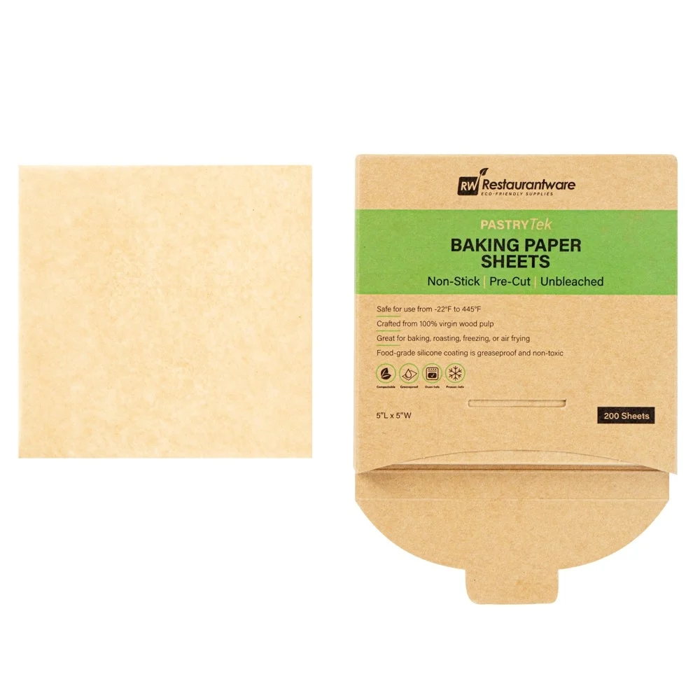 Sheets, Baking, 5 x 5 Inch, Paper, White, Silicone-Coated, Pre-Cut,1 - 200 COUNT
