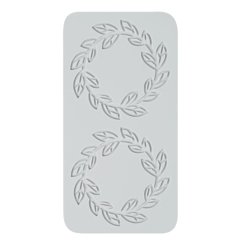 Mat, Fondant Impression, 8.50 x 4.30 Inch, Spring Leaf Halo, Silicone, Gray,1 - 1 EACH