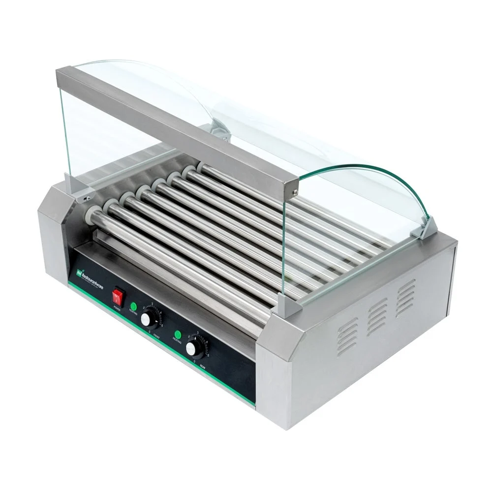Warmer, Roller Grill, Stainless Steel, Fits 24-Hot Dogs, with Sneeze-Guard,1 - 1 EACH