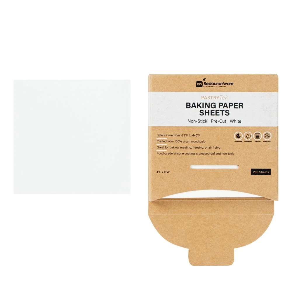 Sheets, Baking, 4 x 4 Inch, Paper, White, Silicone-Coated, Pre-Cut,1 - 1000 COUNT