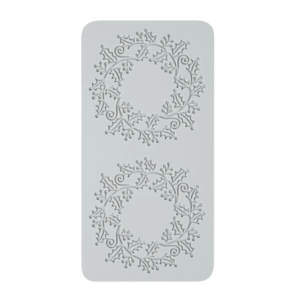 Mat, Fondant Impression, 10.60 x 5.30 Inch, Autumn Leaf Halo, Silicone, Gray,1 - 1 EACH