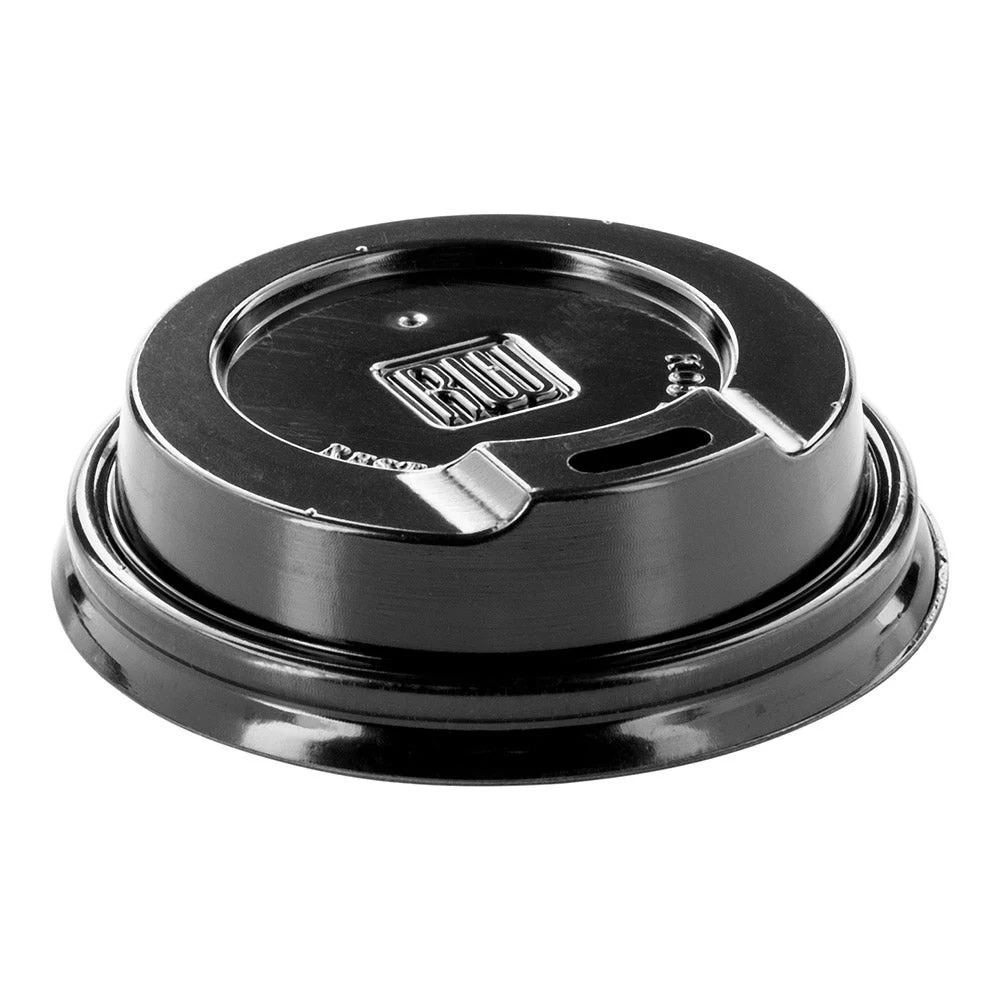 Lids, Coffee Cup, 2.5 x 2.5 x 0.5 Inch, Plastic, Black, for 4 Ounce Cups,1 - 25 COUNT