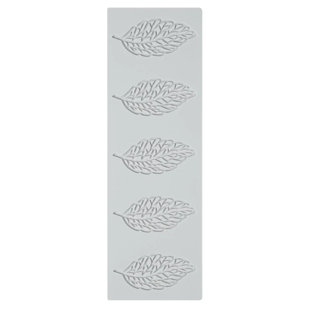 Mat, Fondant Impression, 11.60 x 3.80 Inch, Spring Leaf, Silicone, Gray,1 - 1 EACH