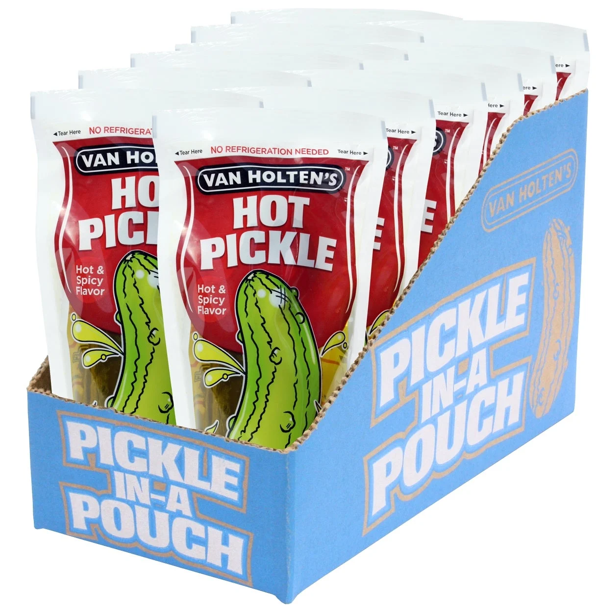 Pickles, Whole, Hot, Large, Individually Wrapped,12 - 1 COUNT