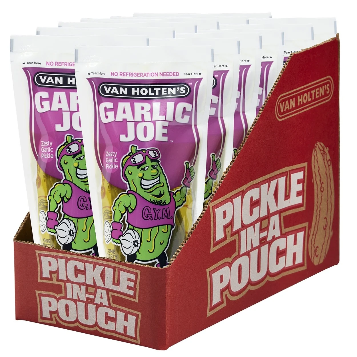 Pickles, Whole, Garlic, Individually Wrapped,12 - 1 COUNT