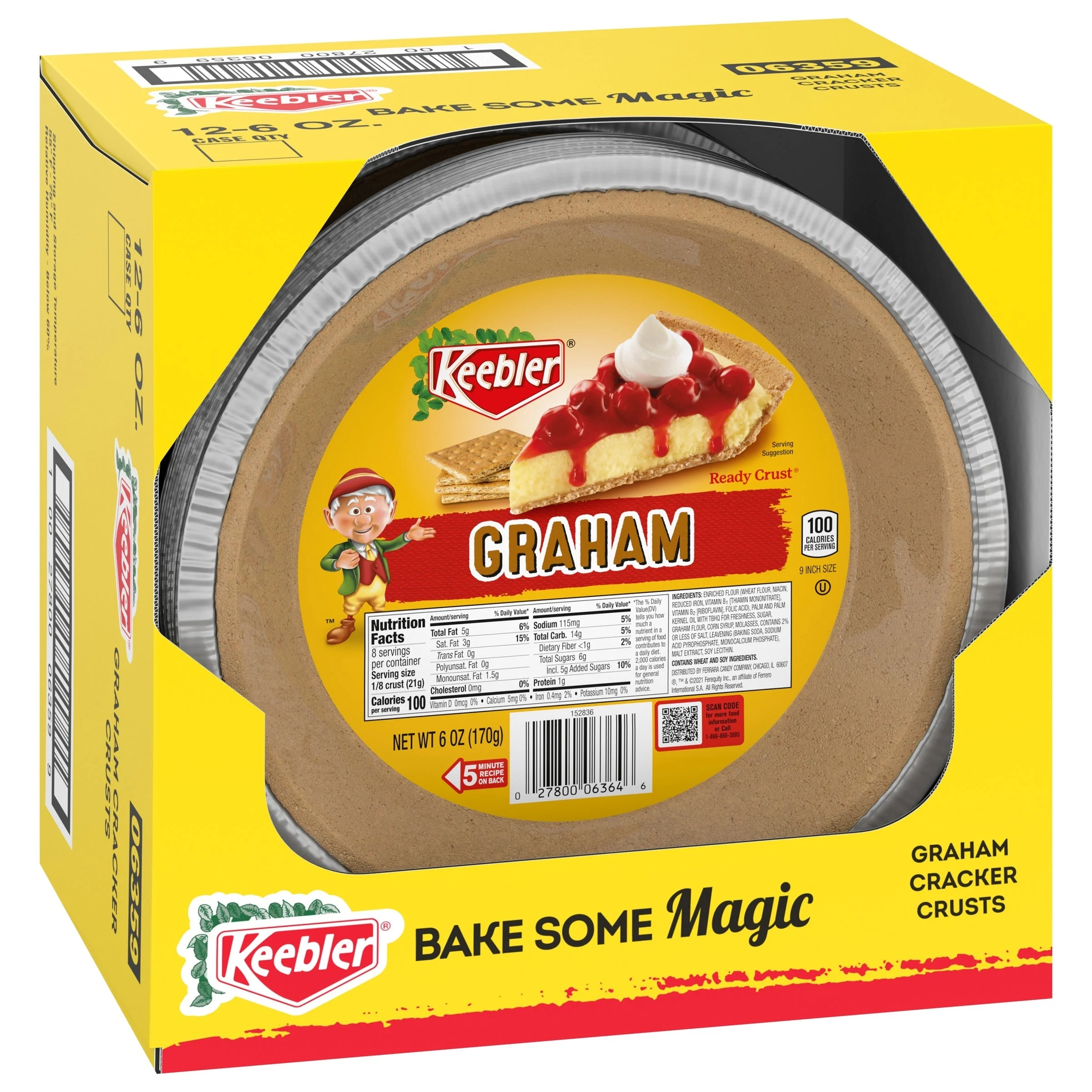 Shells, Pie, Ready-to-Use, Graham Cracker,24 - 6 OUNCE