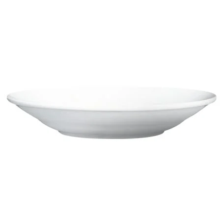 Plates, Soup, Porcelain, 7 Inch, Classic White, Rim,48 - 6 COUNT