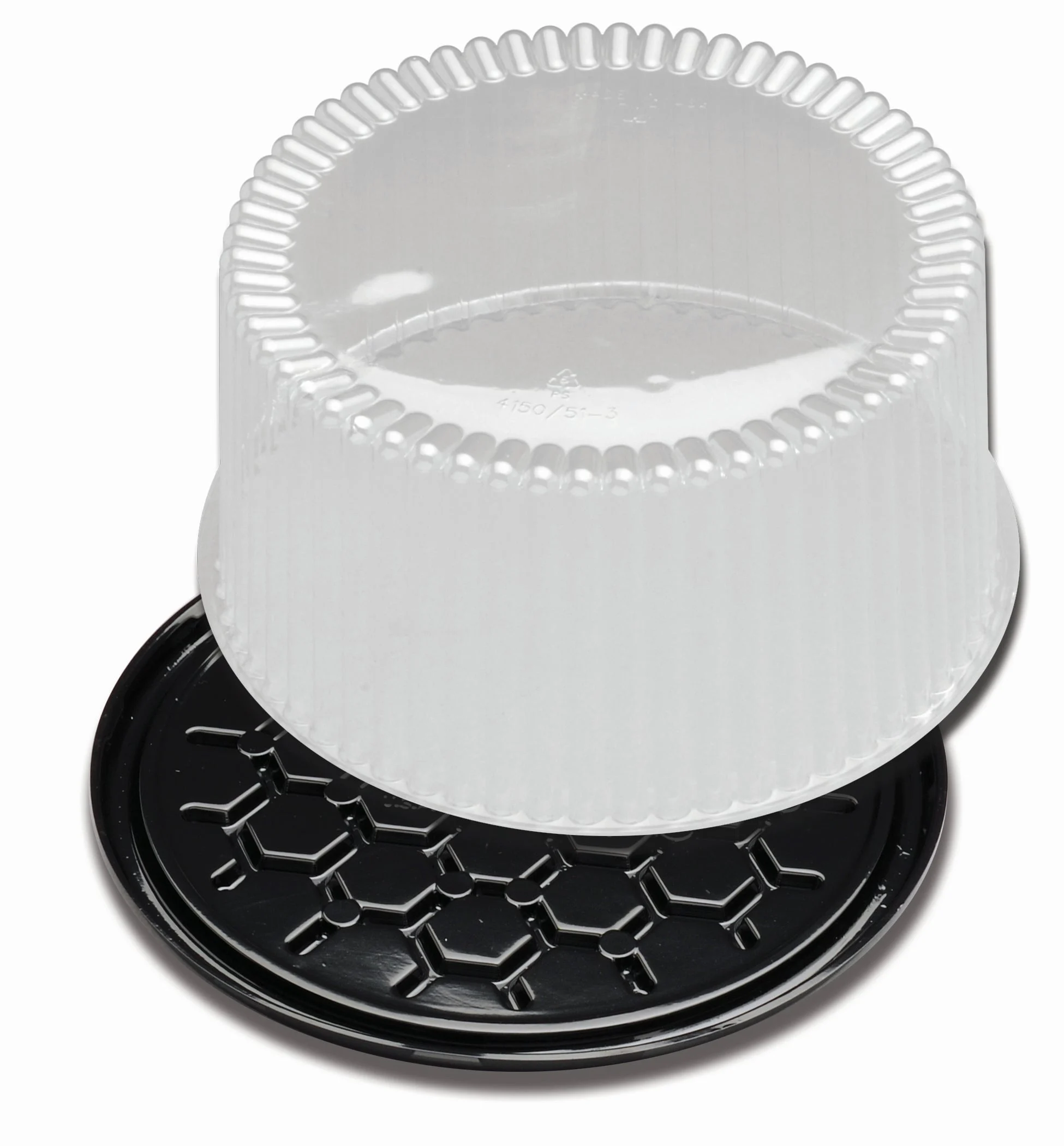 Containers, Cake, 10 Inch, Plastic, Black, with Clear High Dome lid,2 - 40 COUNT