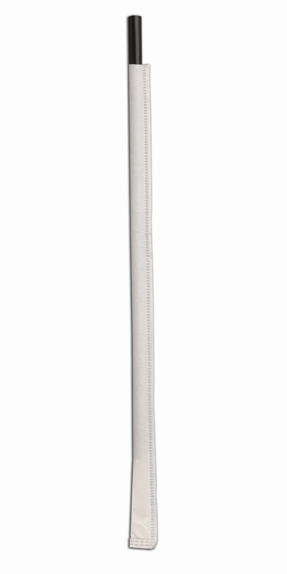 Straws, Jumbo, 7.75 Inch, Plastic, Black, Paper Wrapped,10 - 500 COUNT