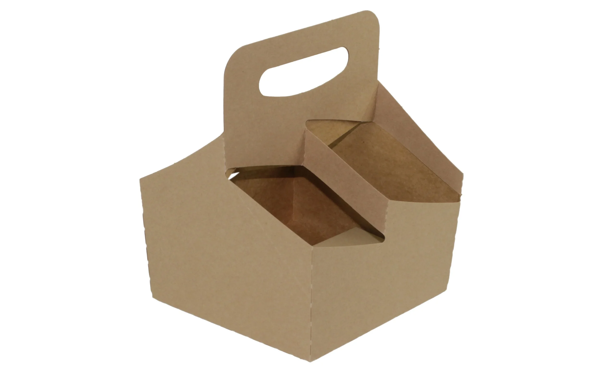 Carriers, Cup, 4-Cup, Paper, Kraft, for 32 Ounce Cups, 7.25 x 7 x 9.25 Inch,100 - 1 EACH