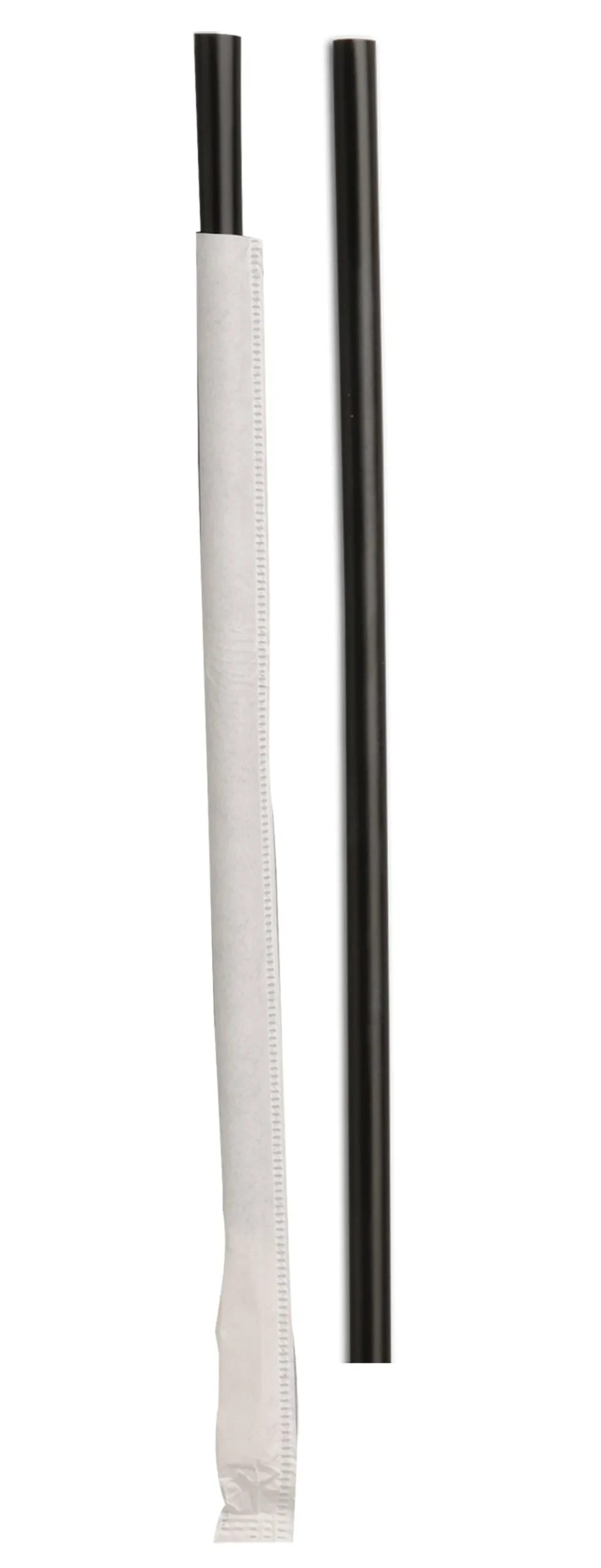 Straws, Giant, 8.50 Inch, Plastic, Ebony, Individually-Wrapped,24 - 300 COUNT