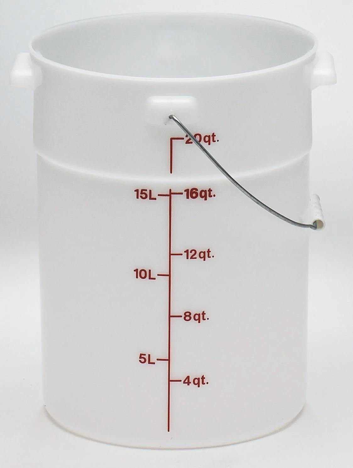 Pail, 22 Quart, Plastic, White, Round, with Handle,1 - 1 COUNT