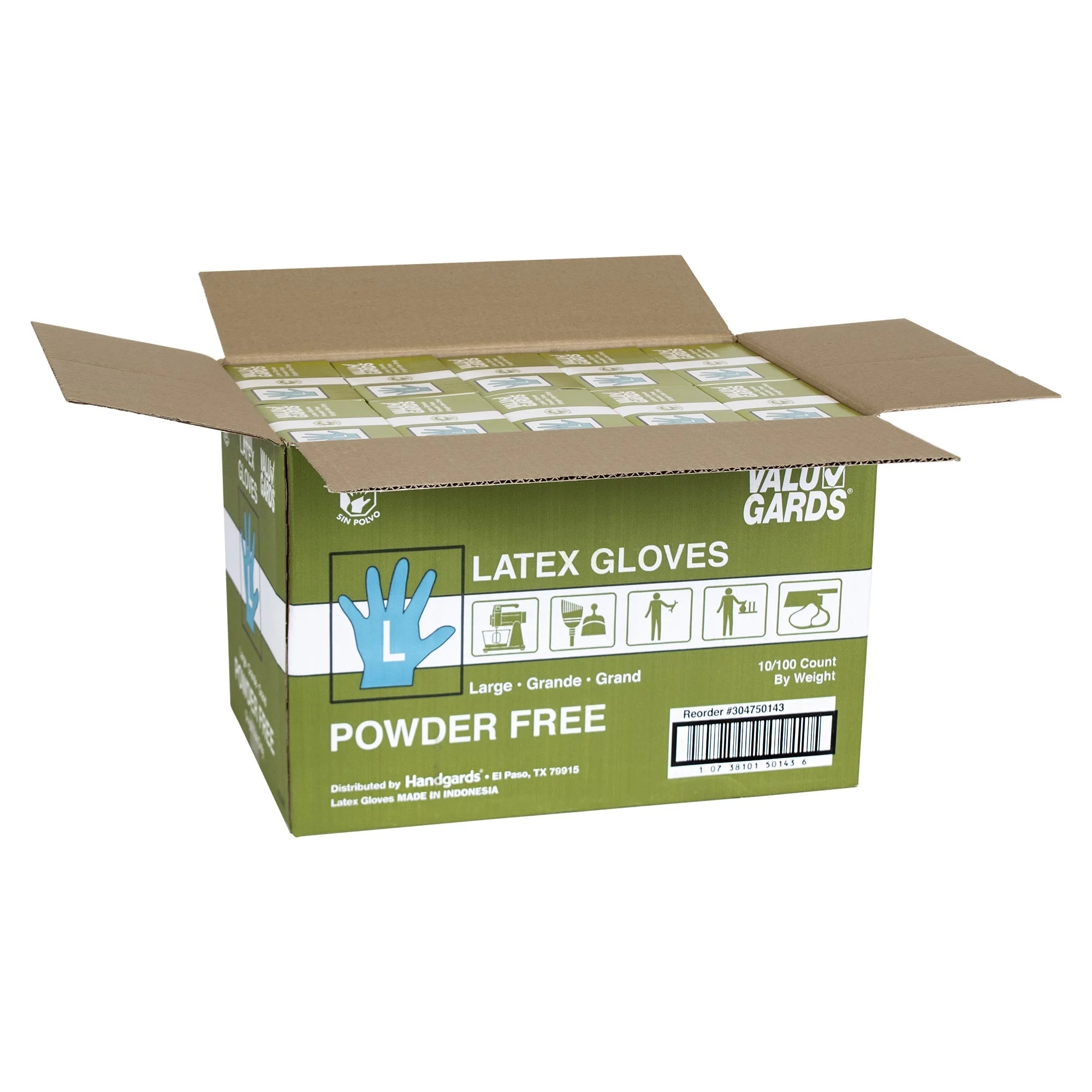 Gloves, Latex, Large, Powder-Free, Ivory,10 - 100 COUNT