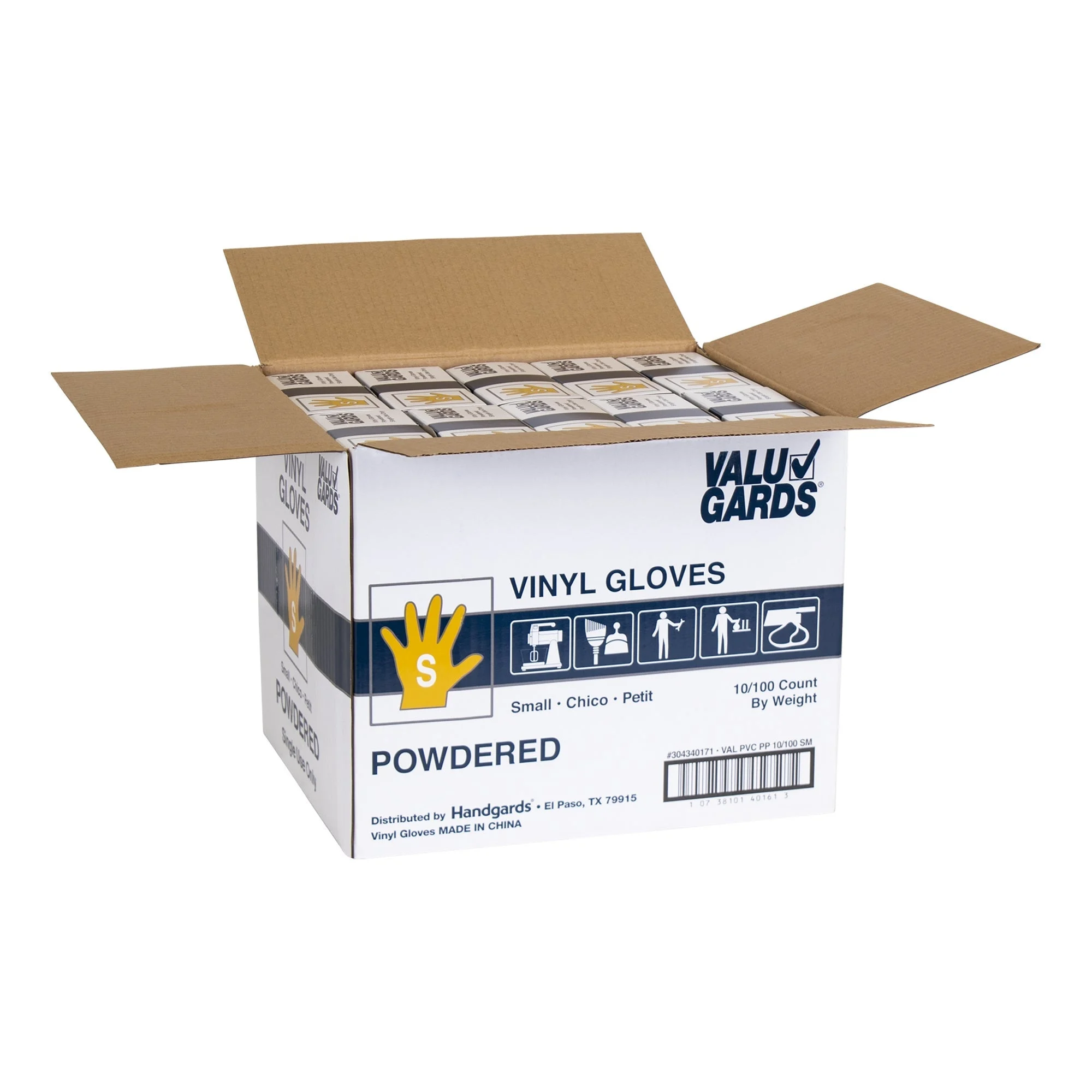 Gloves, Vinyl, Small, Powder, Clear,10 - 100 COUNT