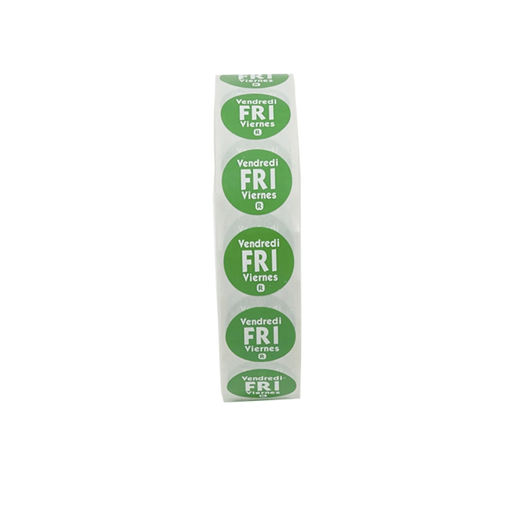 Labels, Friday, 0.75 Inch, Removable, Green, Circle, Trilingual,1 - 2000 COUNT