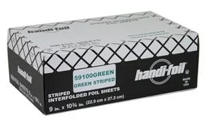 Foil Sheets, 9 x 10.70 Inch, Green, Striped, Interfolded,6 - 500 COUNT