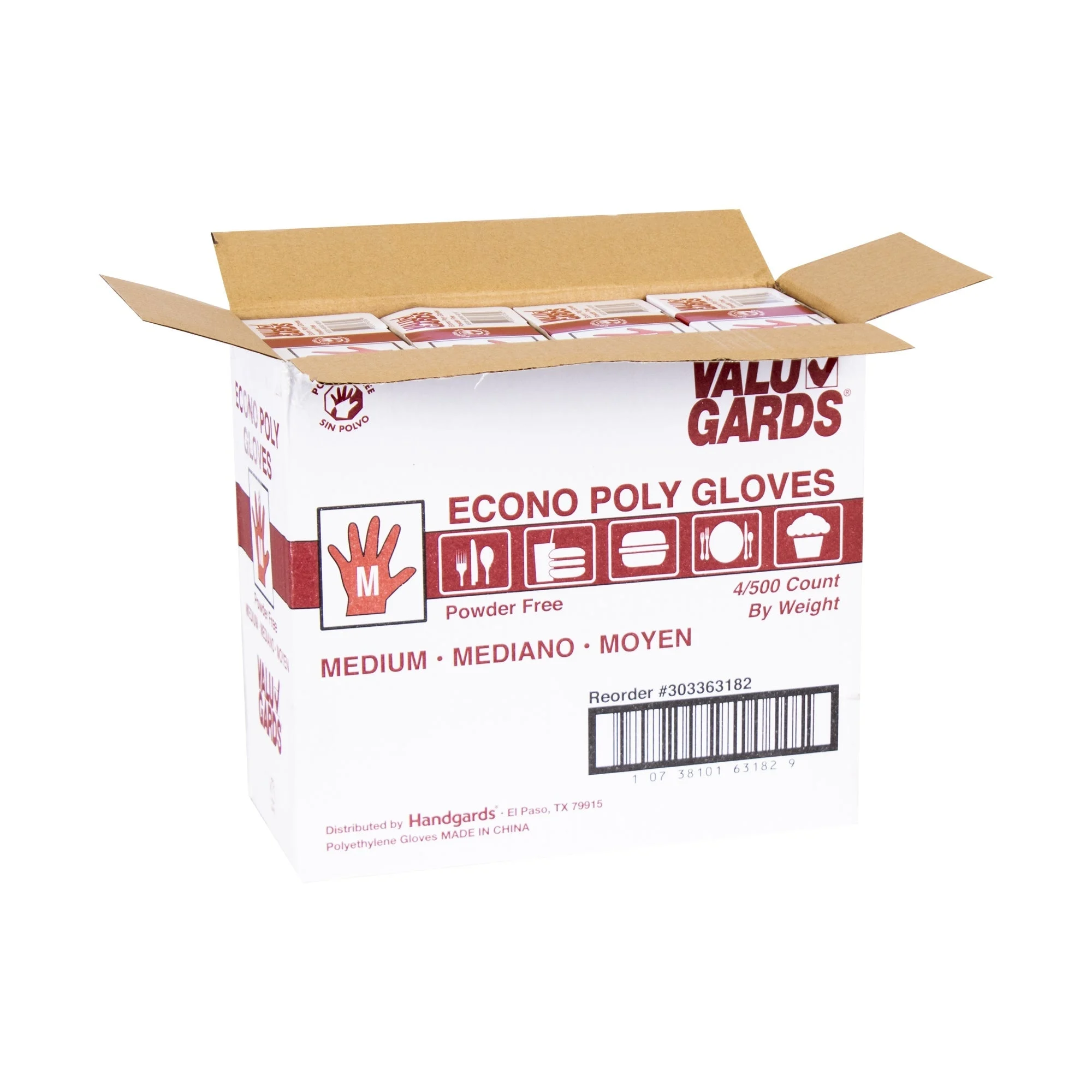Gloves, Poly, Medium, Clear, Embossed,4 - 500 COUNT