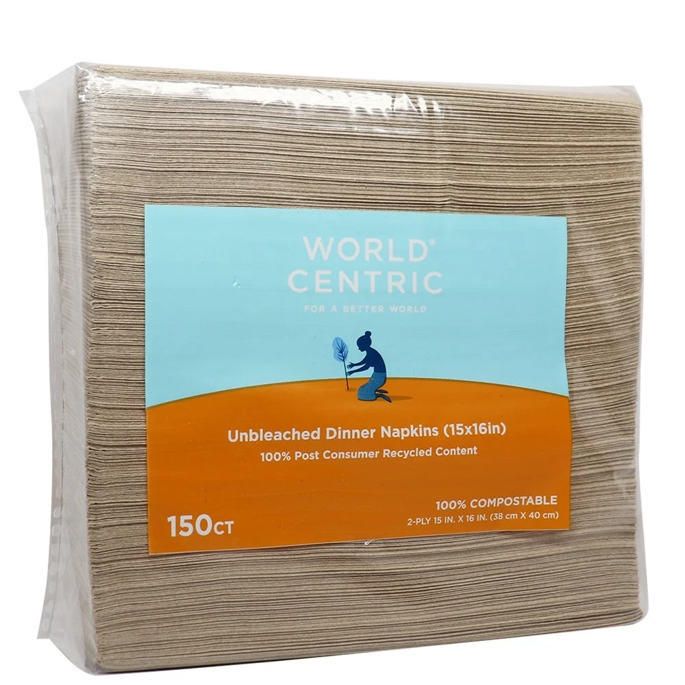 Napkins, Dinner, 2-Ply, Unbleached, 15 x 16 Inch,20 - 150 COUNT
