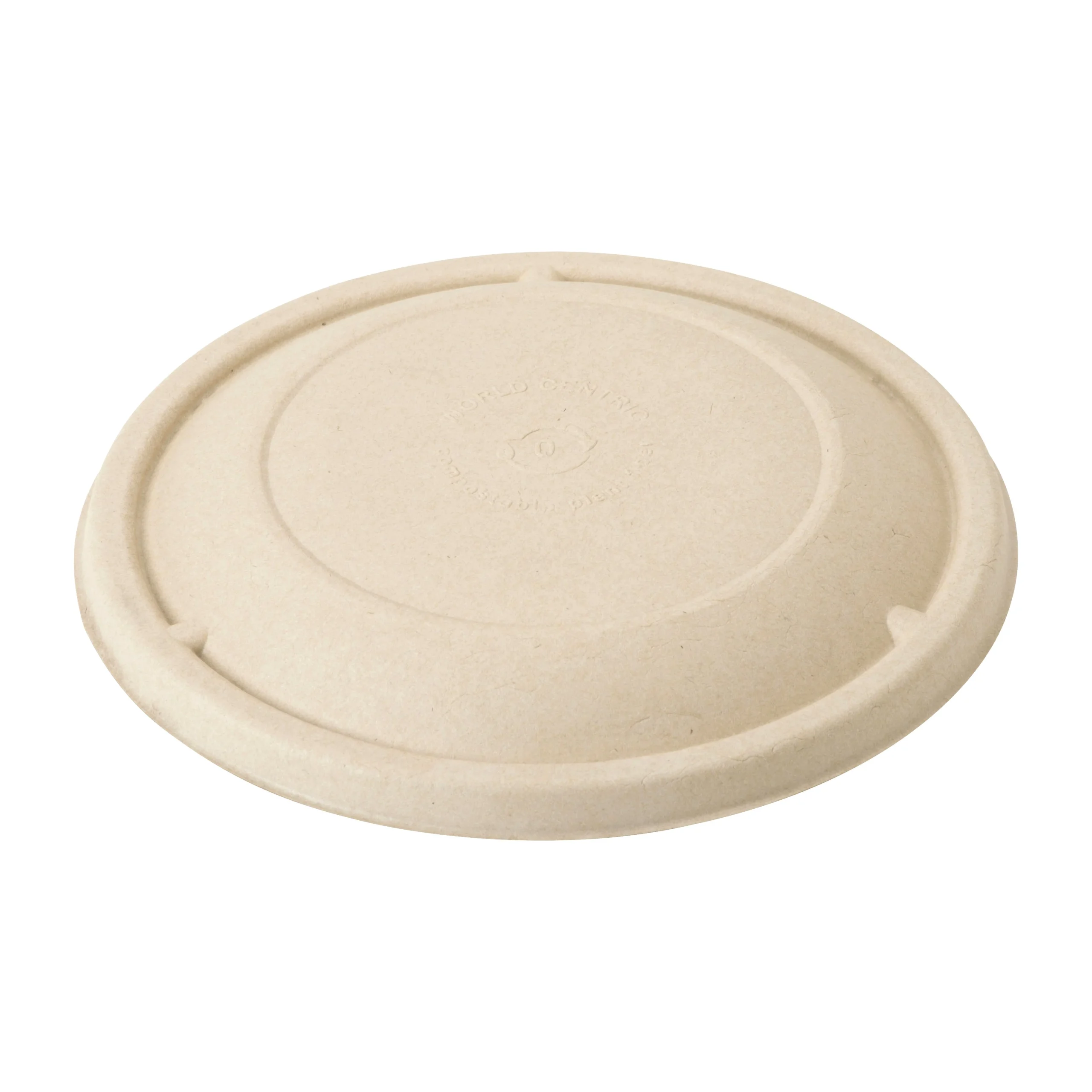 Lids, Flat, Plant Fiber, Unbleached, Round, for 24-32 Ounce Bowls,4 - 125 EACH