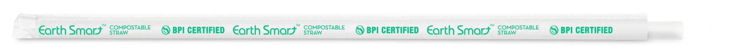 Straws, Giant, 8.50 Inch, Plastic, Clear, Individually-Wrapped, Compostable,4 - 300 COUNT